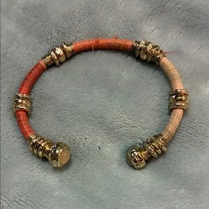 EUC Chico’s Elegant Gold/Coral Ombre Cuff Bracelet